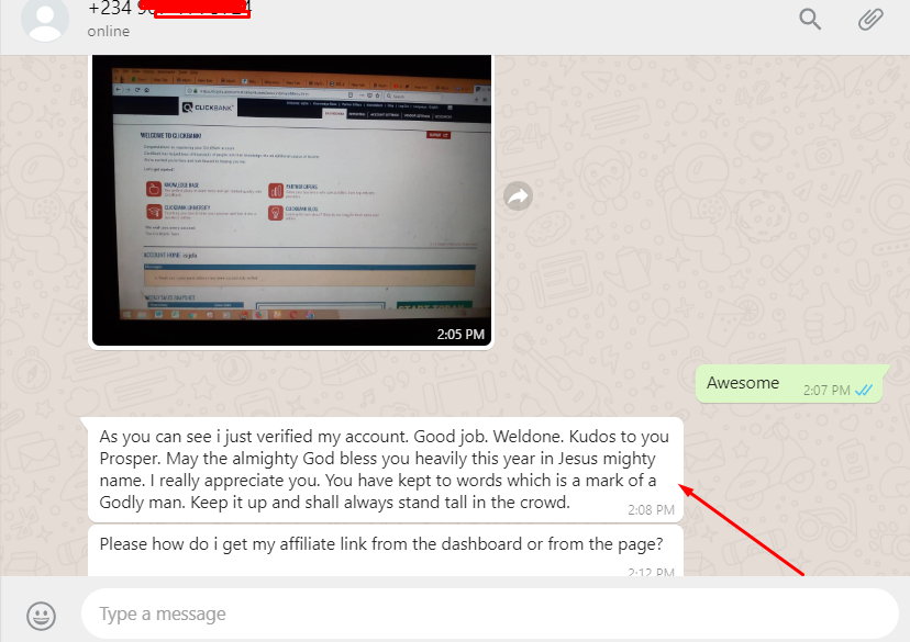 clickbank whatsapp