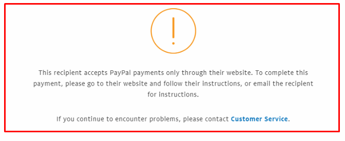 this person receives payment only on their website