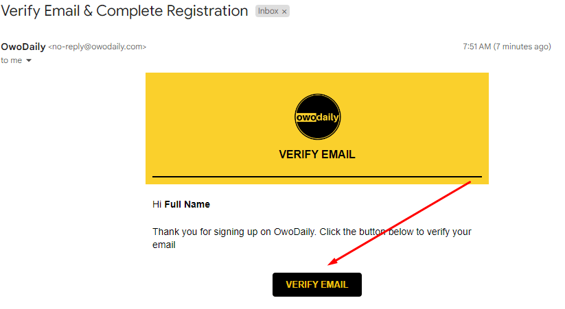 verify owodaily email
